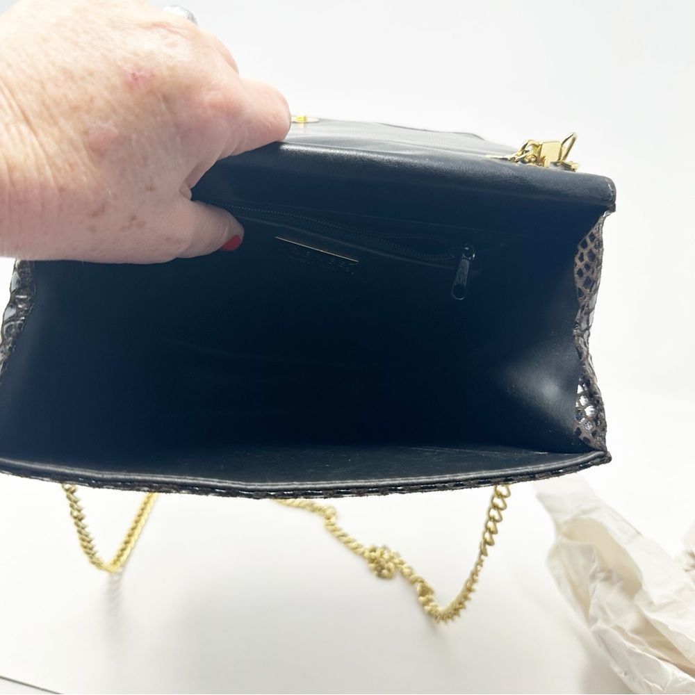 J.RENEE BROWN GOLD CHAIN LION FACE EVENING BAG PURSE - Picture 11 of 12